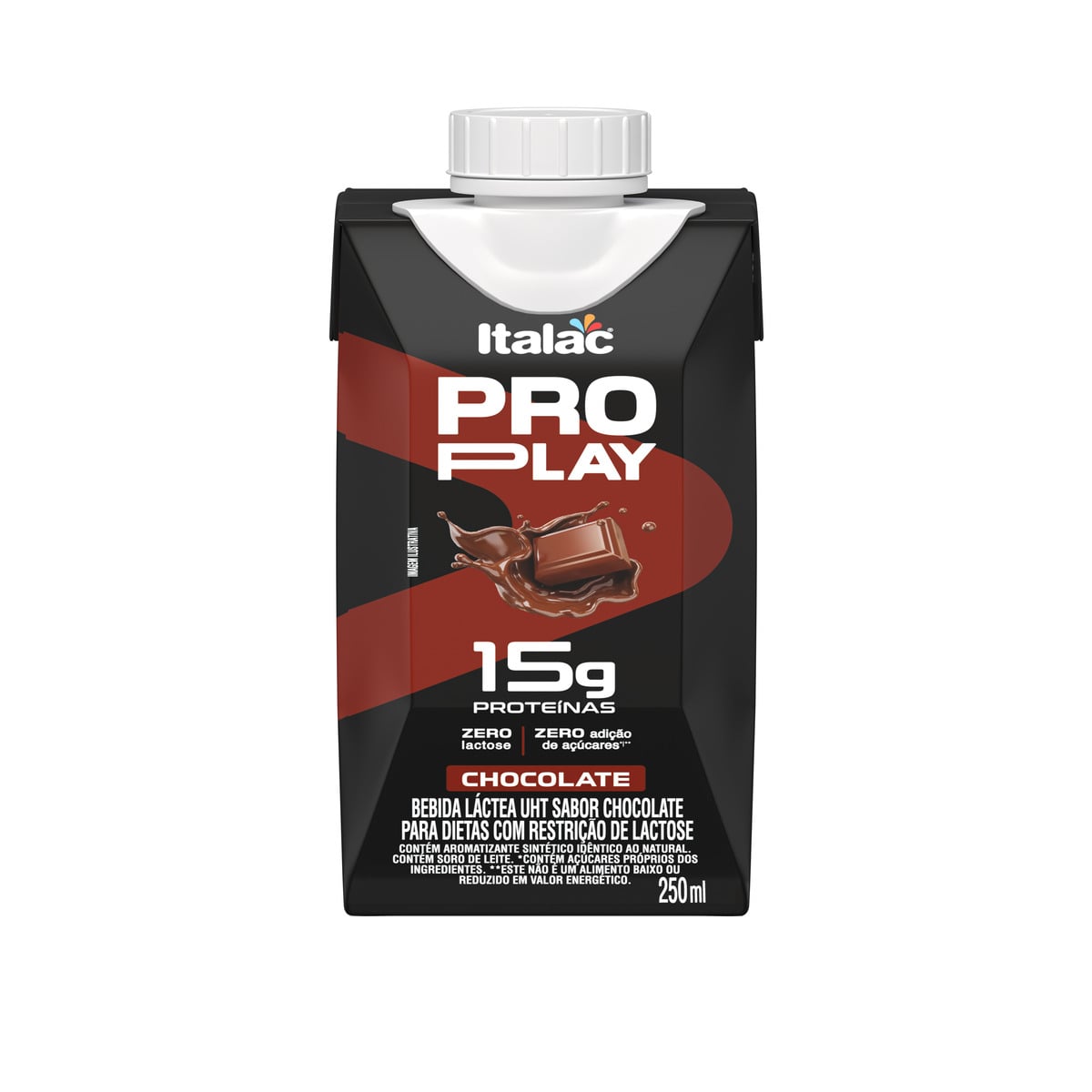 Bebida Láctea Italac Chocolate Zero Açúcar/ Lactose Whey Protein 250ml